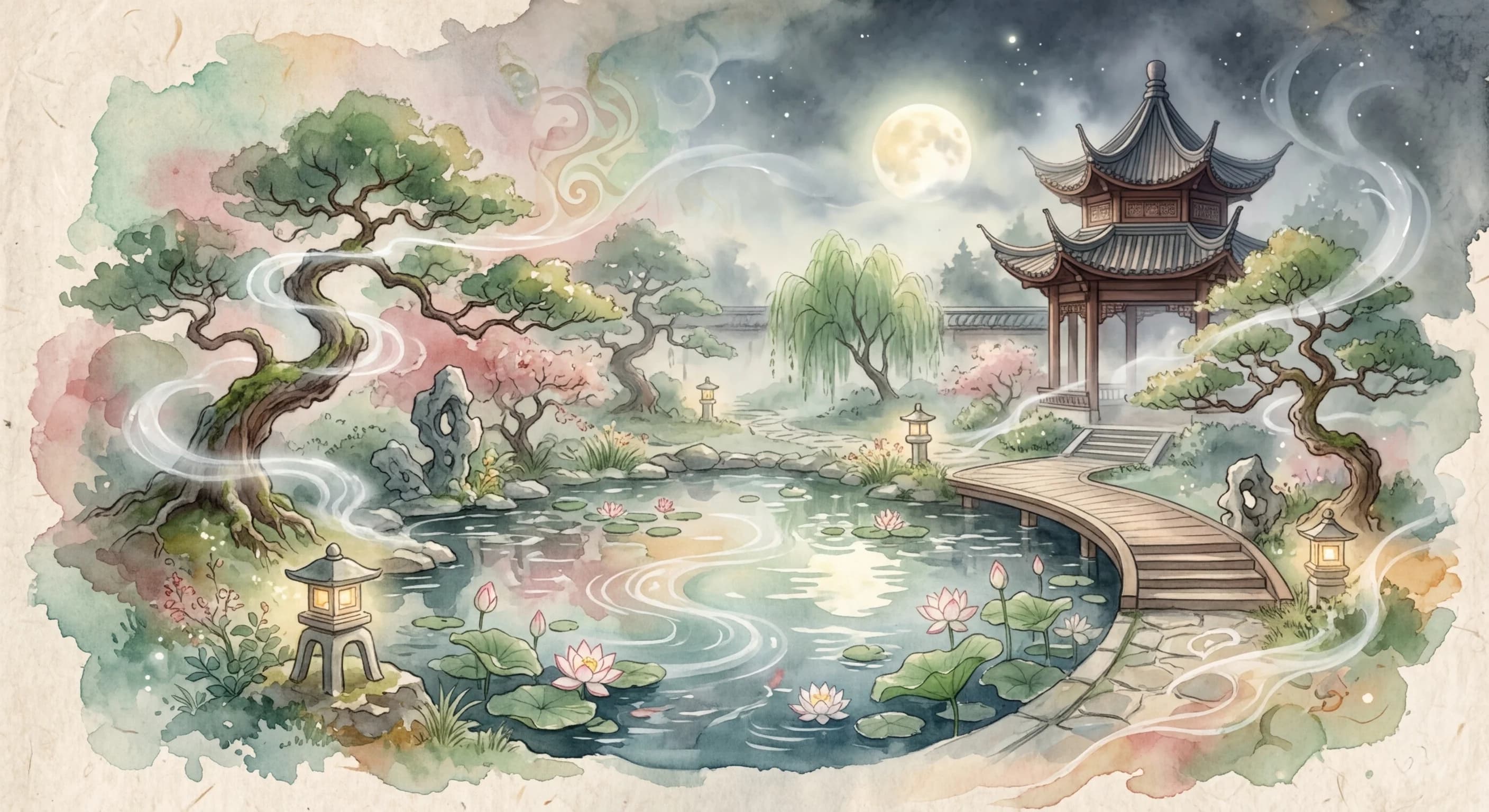 Artistic representation of fēngshuǐ