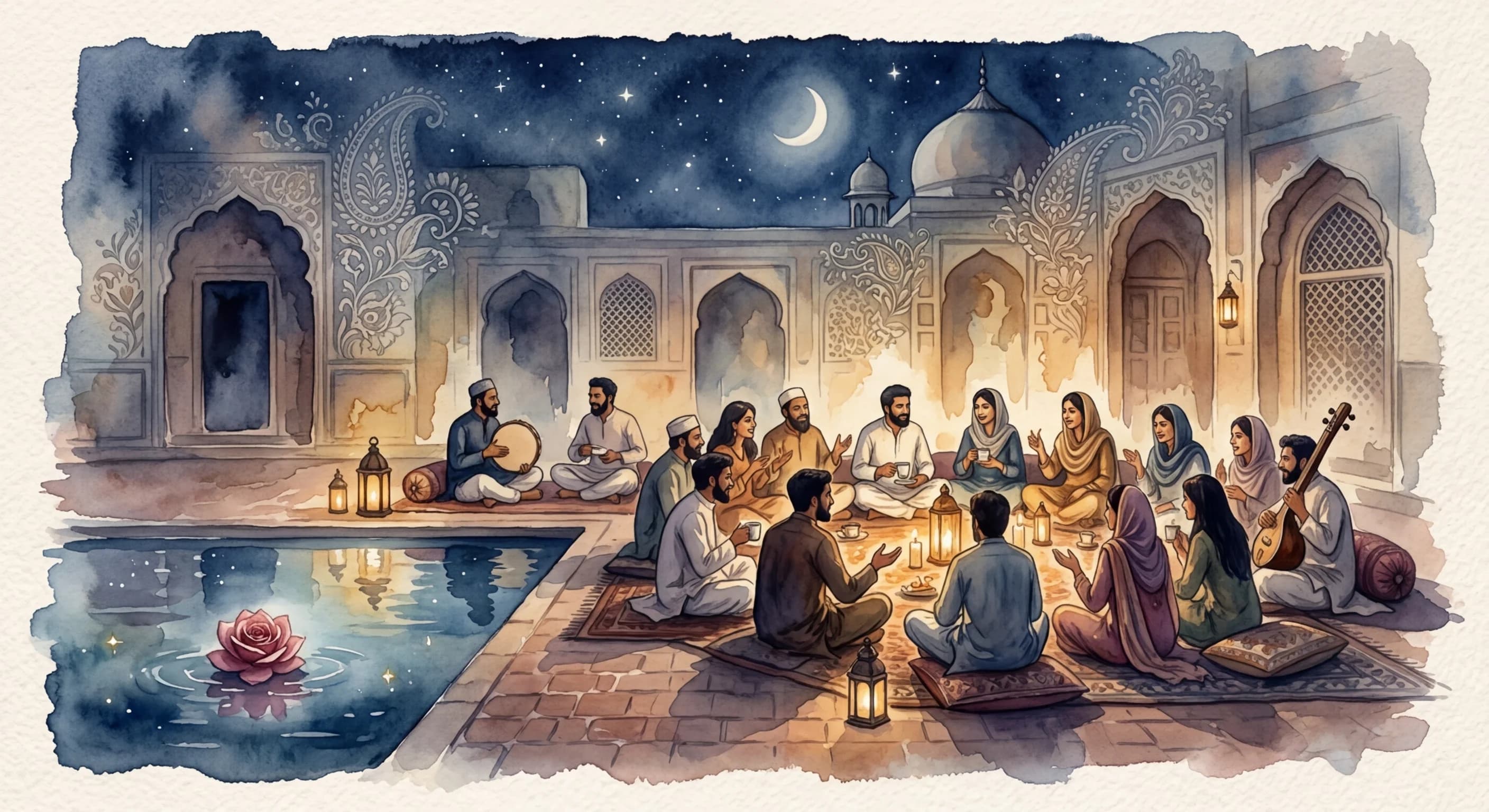 Artistic representation of Mehfil