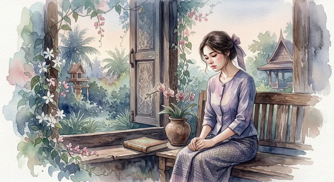 Artistic representation of งอน (ngorn)