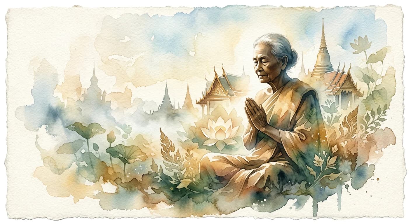Artistic representation of ภูมิปัญญา (poom pan ya)