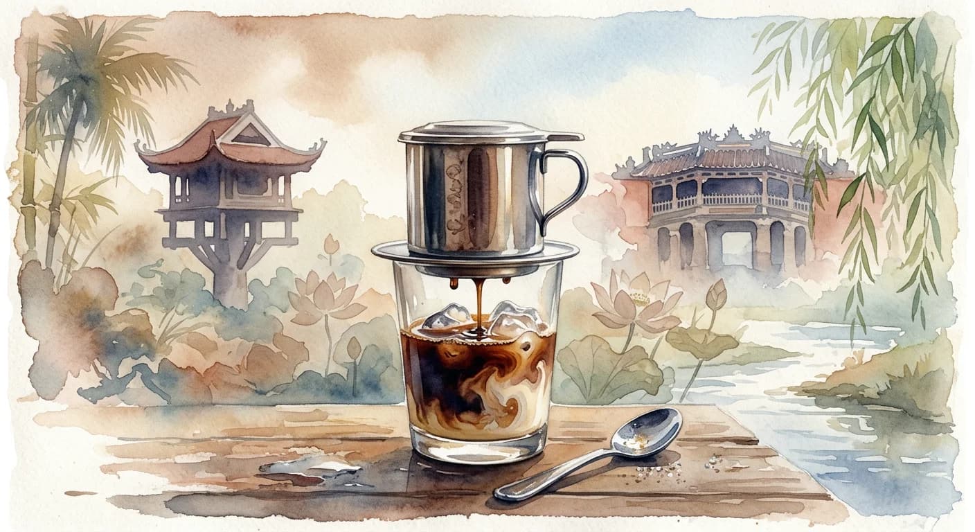 Artistic representation of Cà phê sữa đá