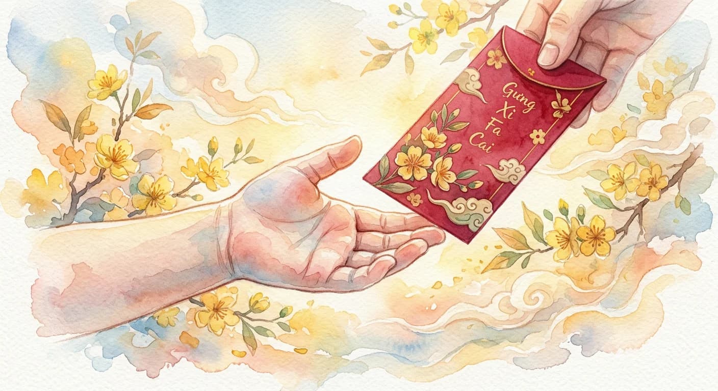 Artistic representation of Lì xì
