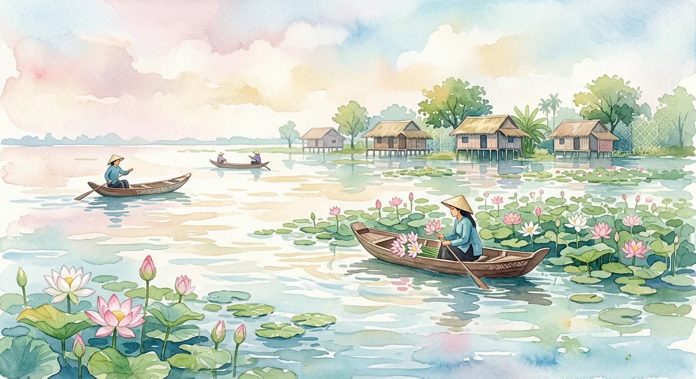 Artistic representation of Mùa nước nổi
