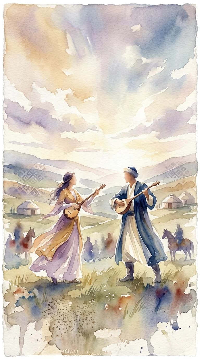Artistic representation of Айтыс