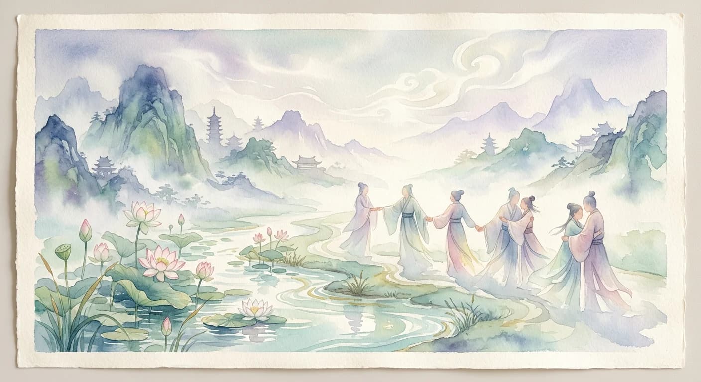 Artistic representation of phünsum tshogpa