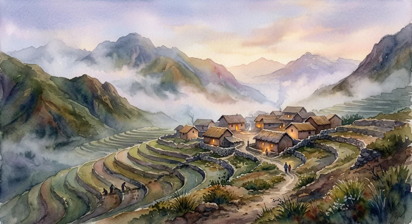 Artistic representation of Llaqta