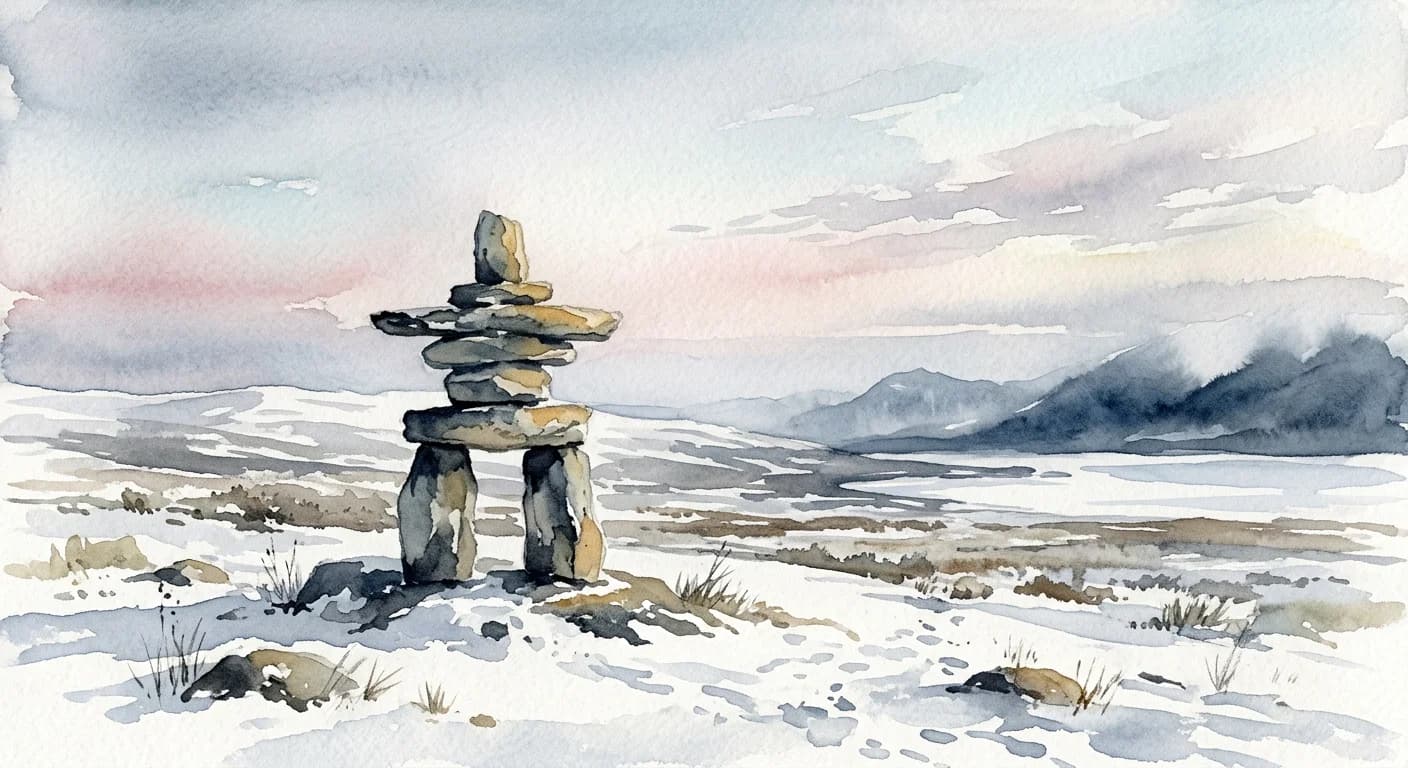 Artistic representation of Inukshuk
