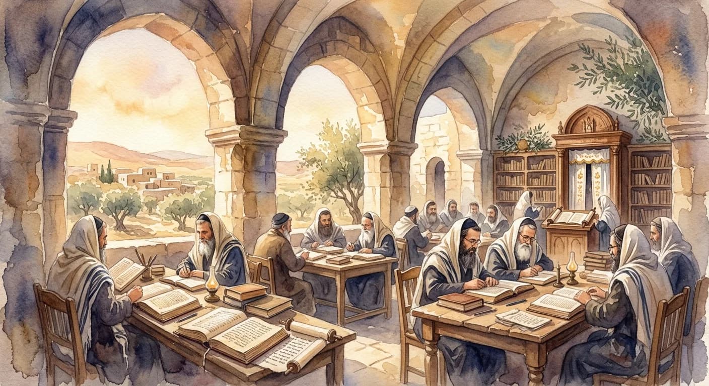 Artistic representation of Beit Midrash