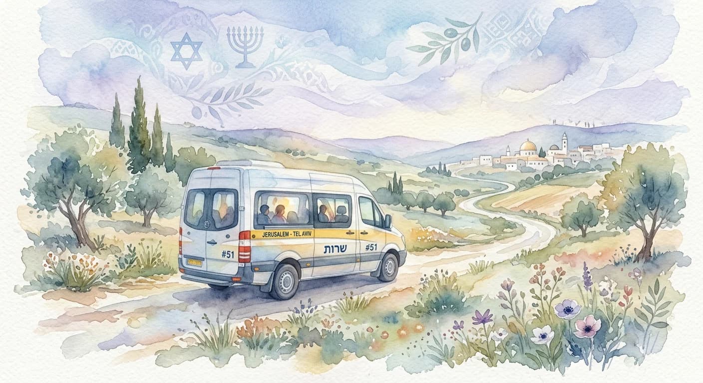 Artistic representation of Minivan (Monit Sherut)