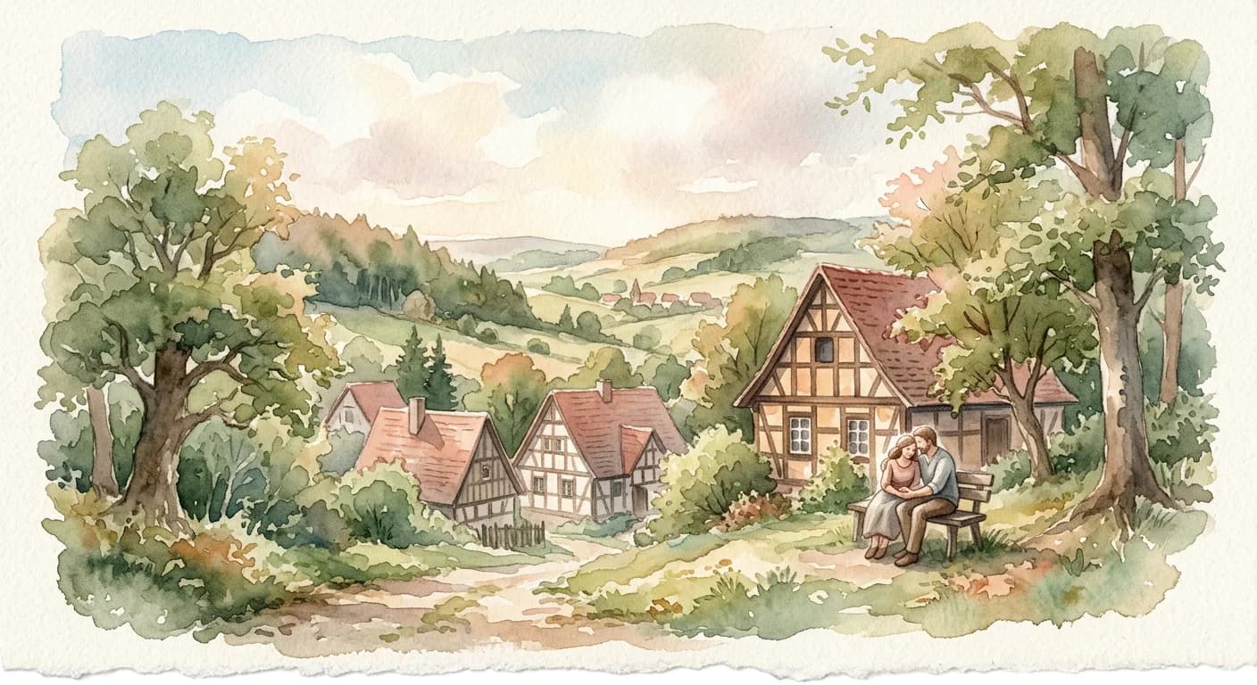Artistic representation of Geborgenheit