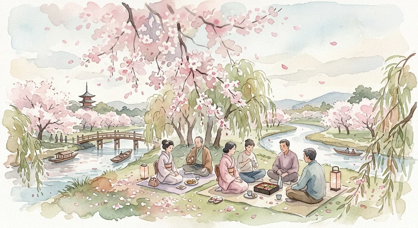 Artistic representation of Hanami