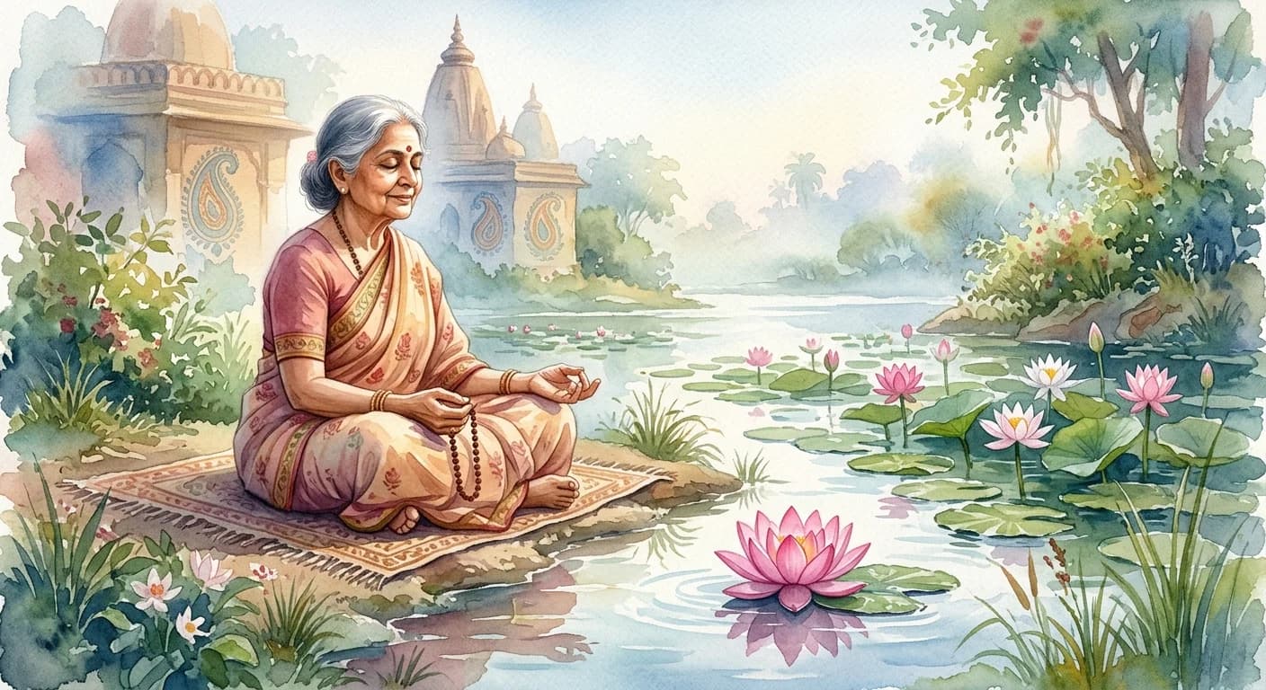 Artistic representation of Santosha
