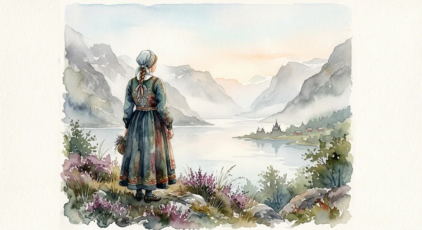Artistic representation of Folkedrakt