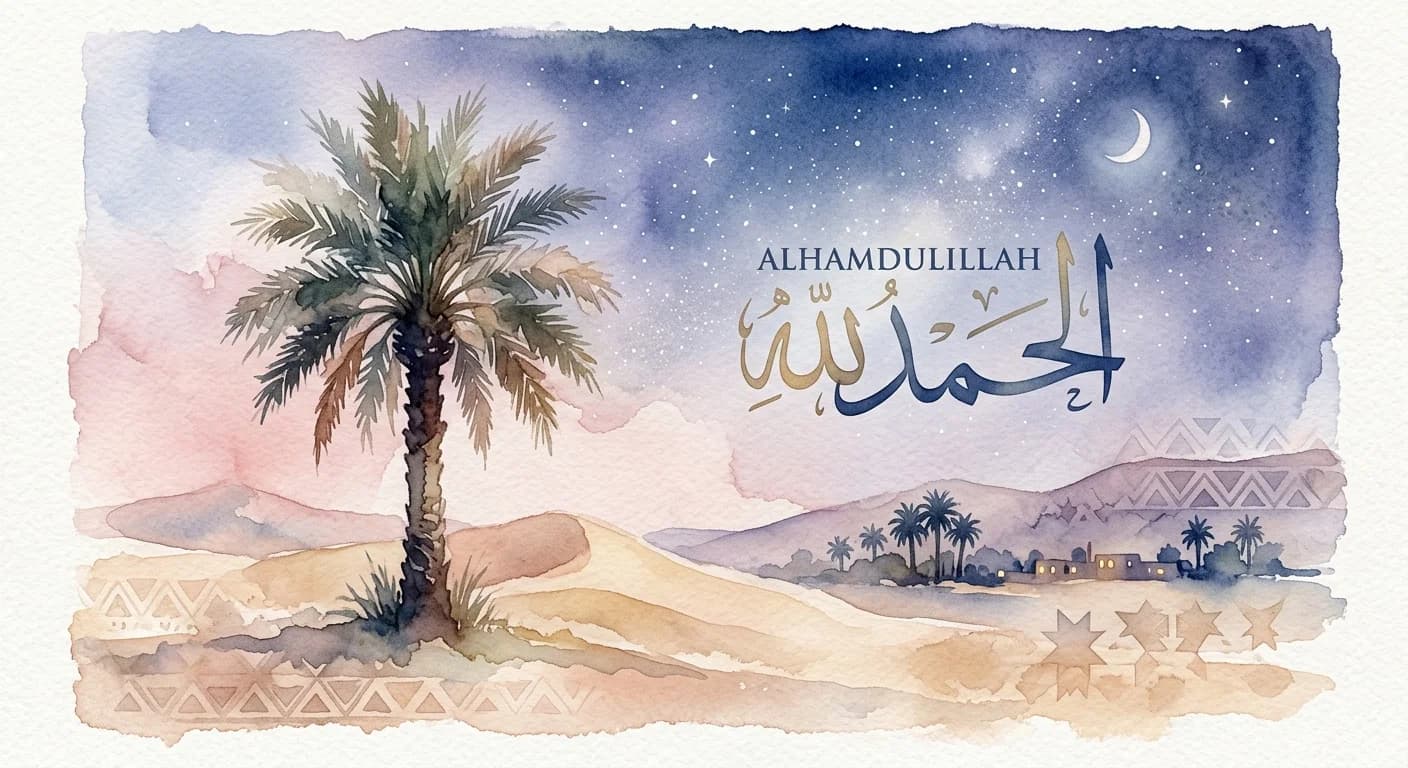 Artistic representation of Alhamdulillah