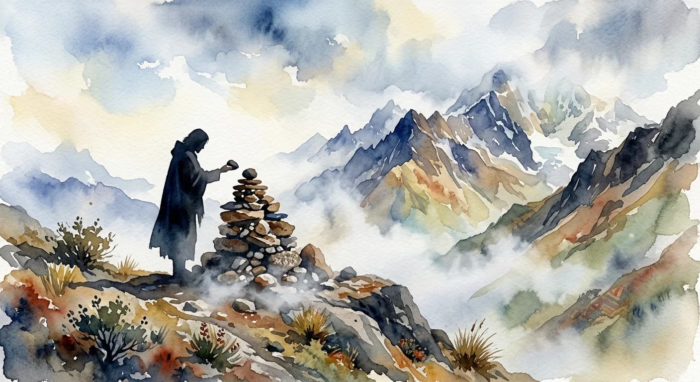 Artistic representation of Apacheta