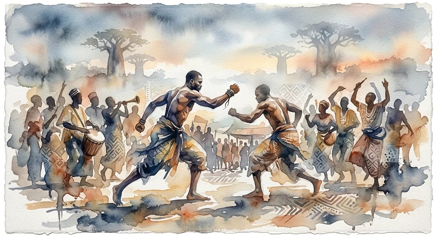 Artistic representation of Dambe