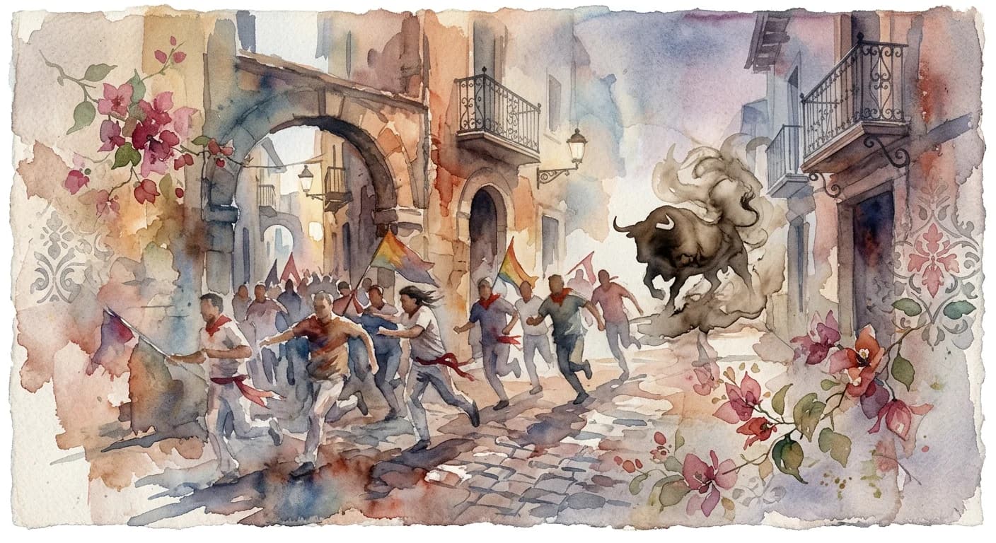 Artistic representation of Encierro