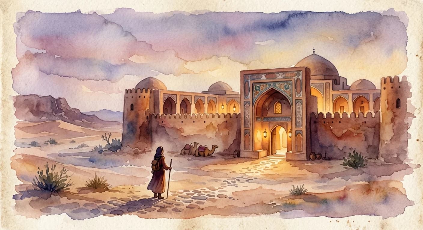 Artistic representation of Caravansarai