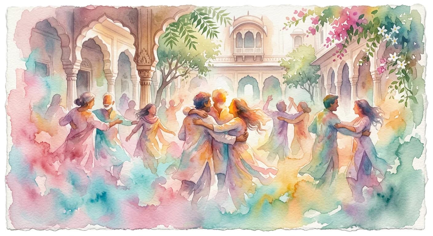 Artistic representation of Holi