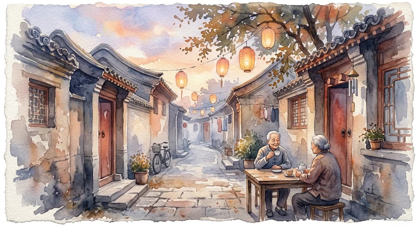 Artistic representation of Hutong