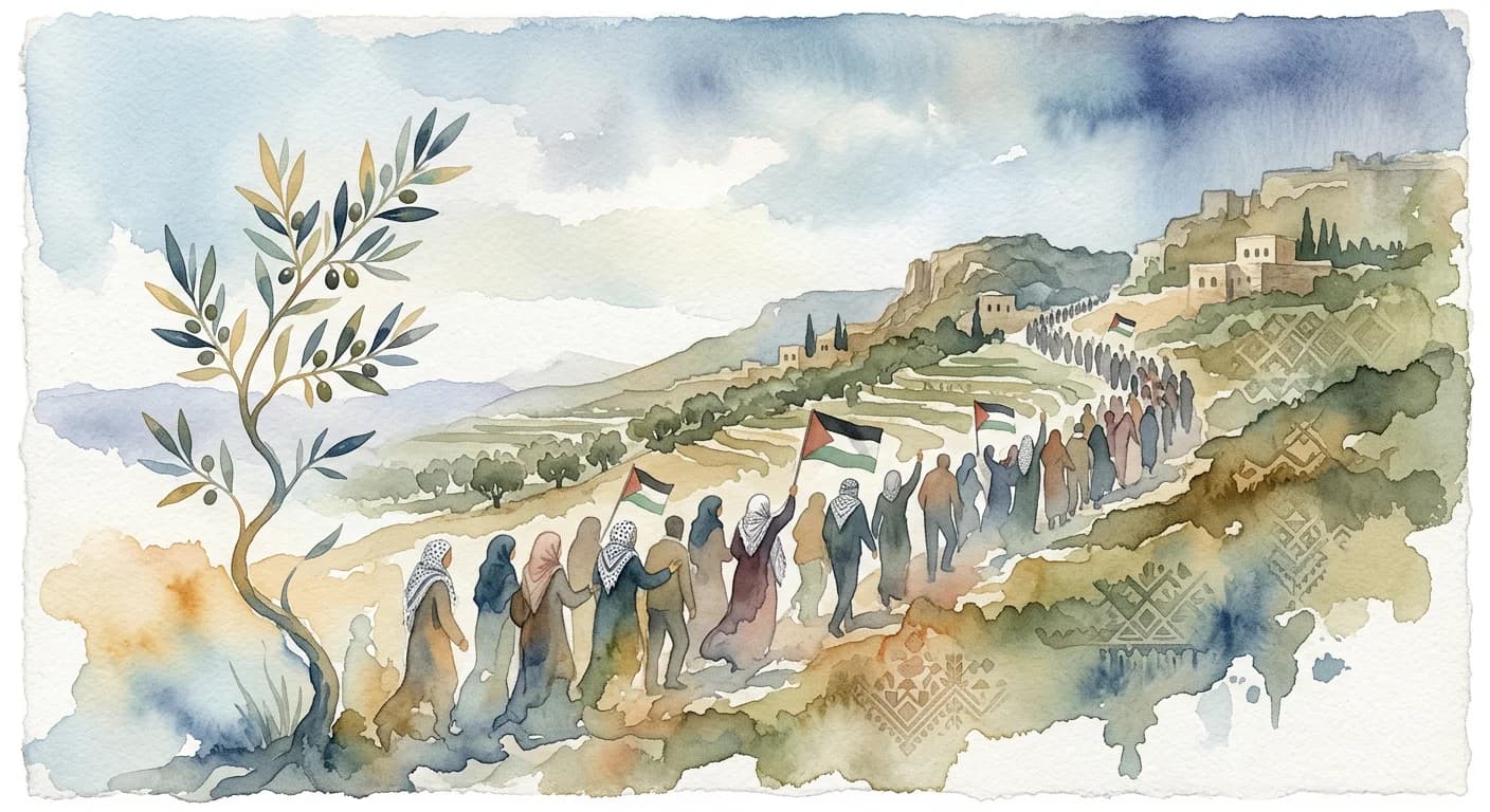 Artistic representation of Intifada