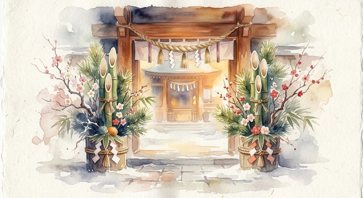 Artistic representation of Kadomatsu