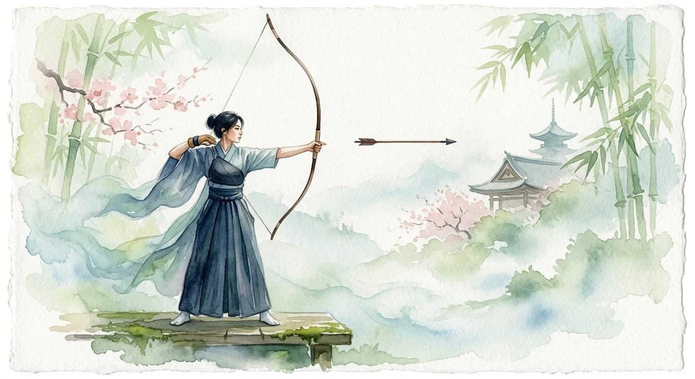 Artistic representation of Kyudo