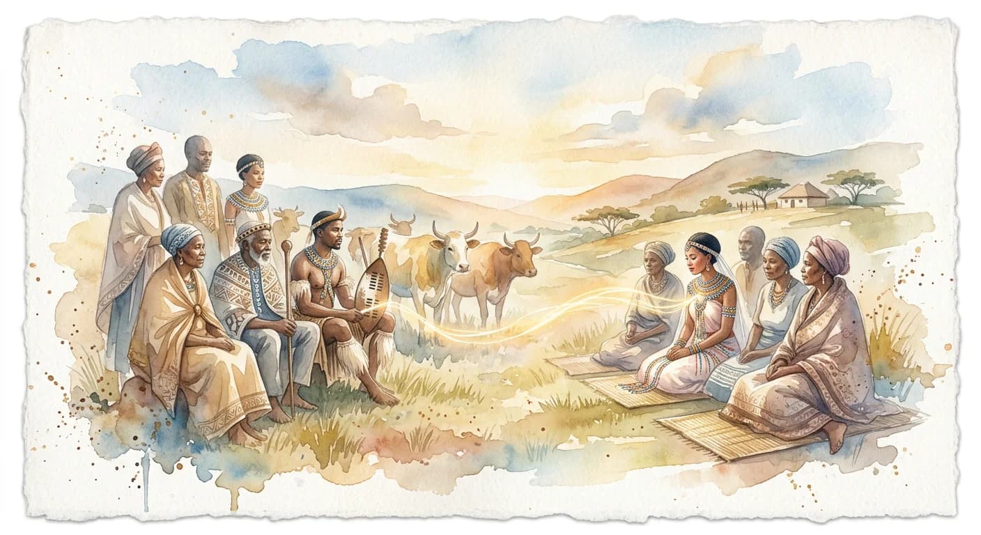 Artistic representation of Lobola