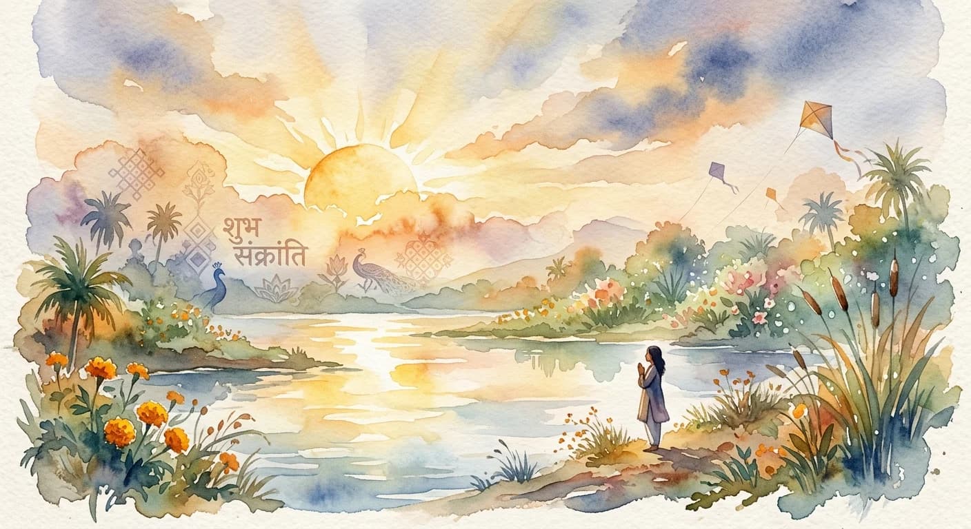 Artistic representation of Makar Sankranti
