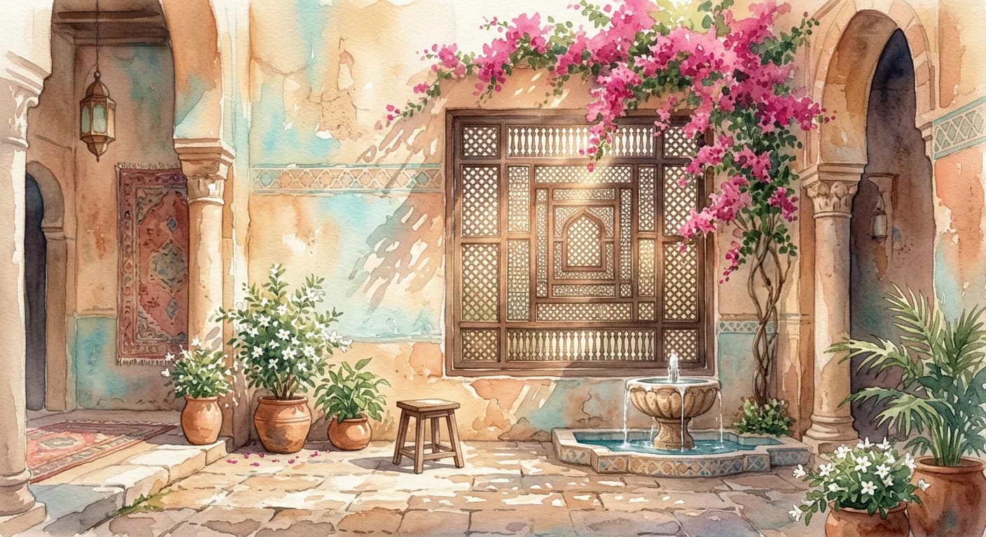 Artistic representation of Mashrabiya