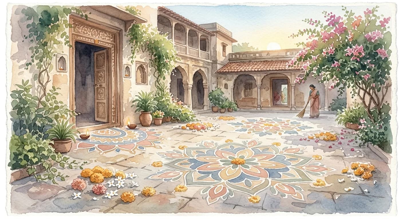 Artistic representation of Rangoli