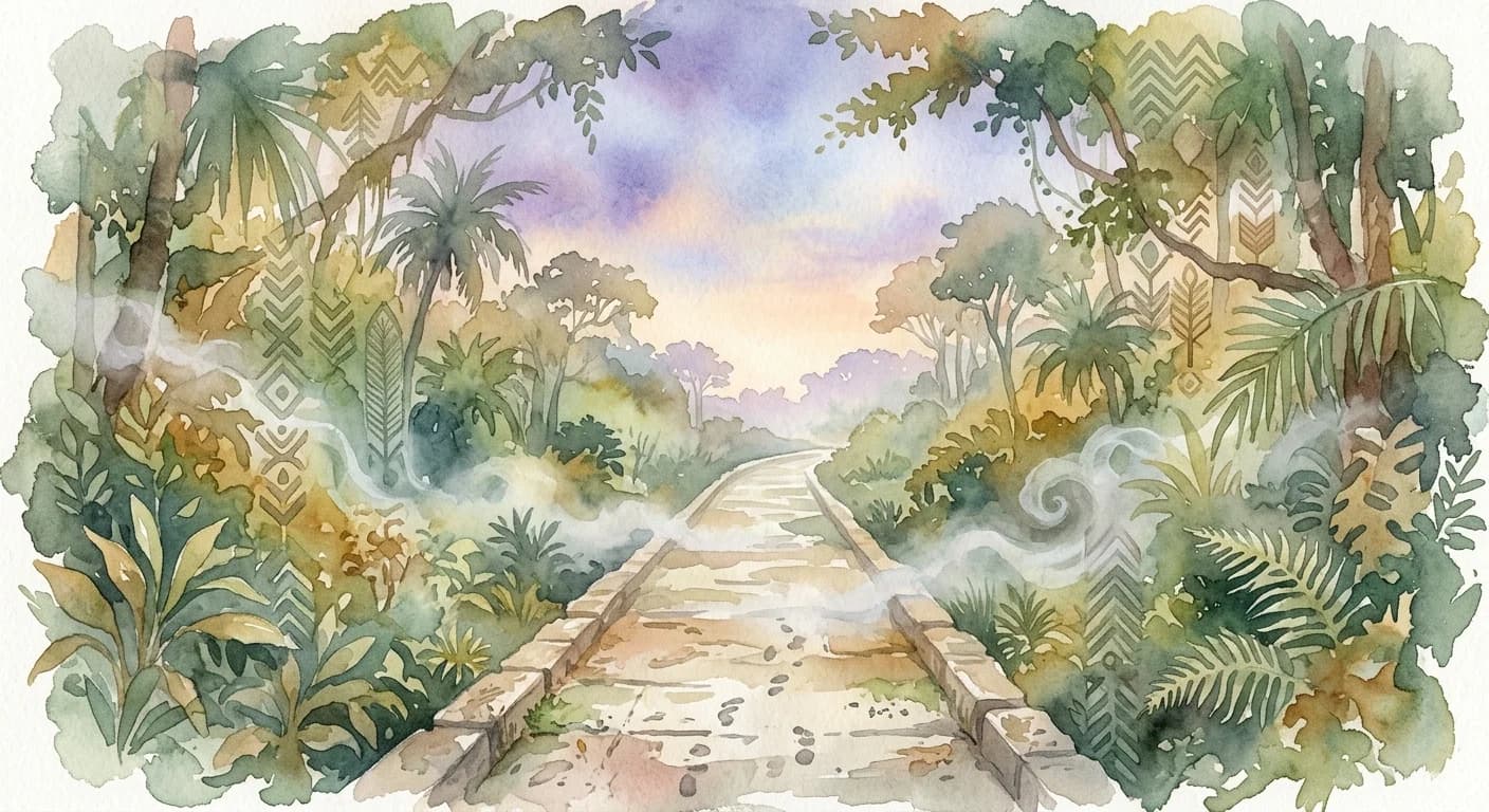 Artistic representation of Sacbe