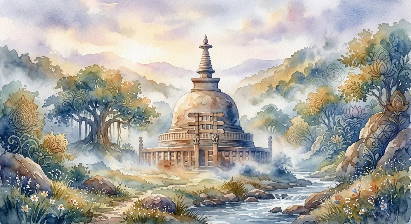 Artistic representation of Stupa
