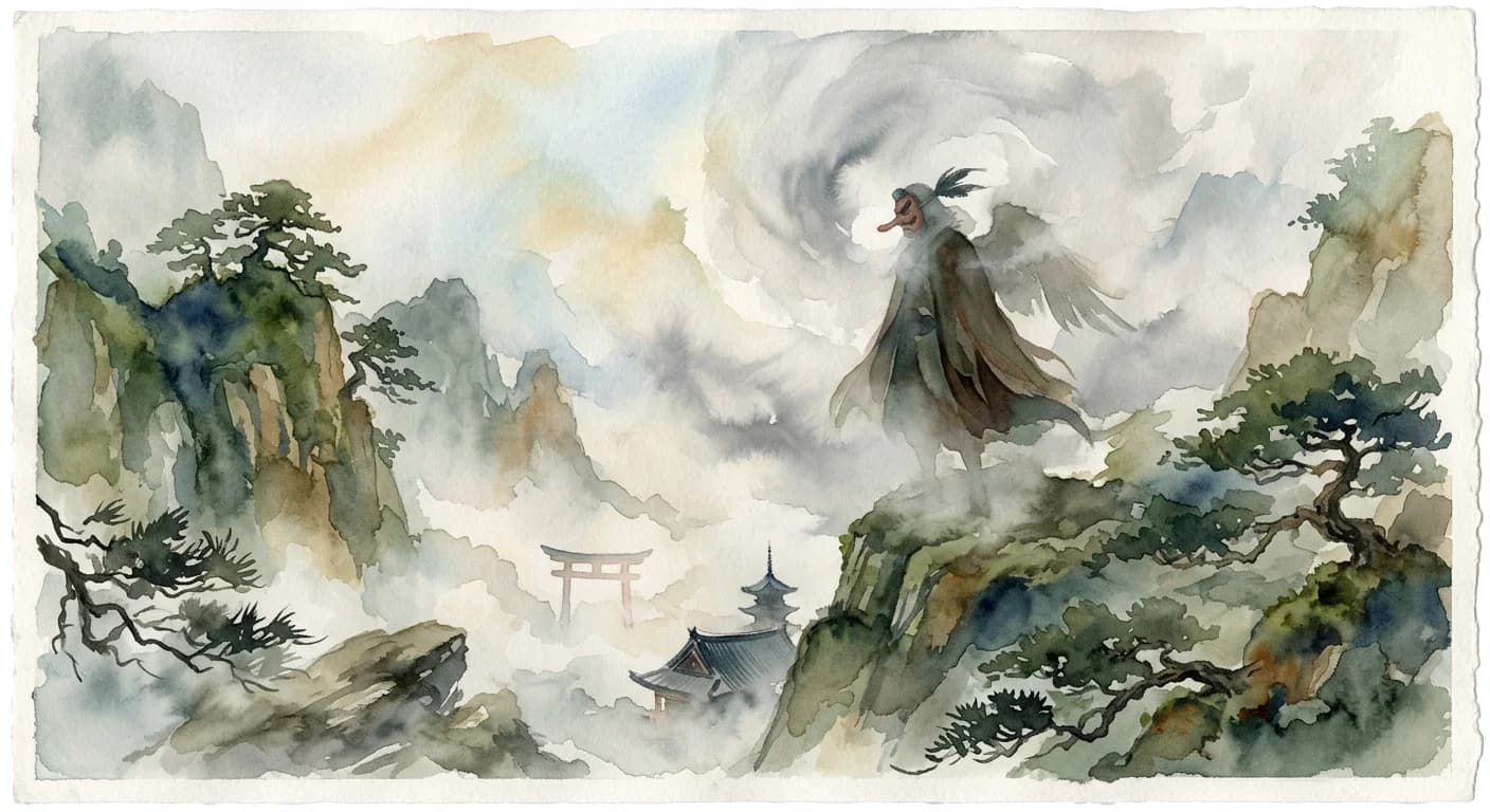 Artistic representation of Tengu