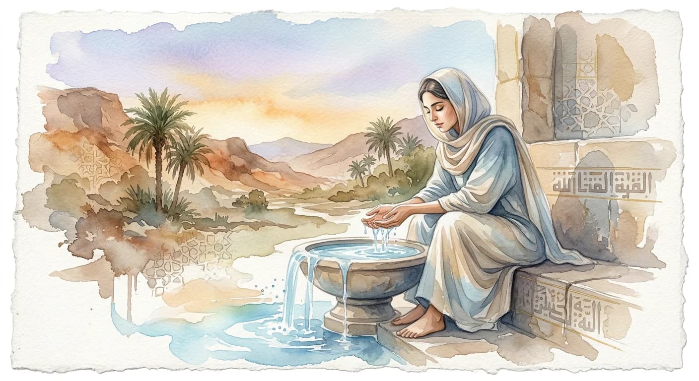Artistic representation of Wudhu