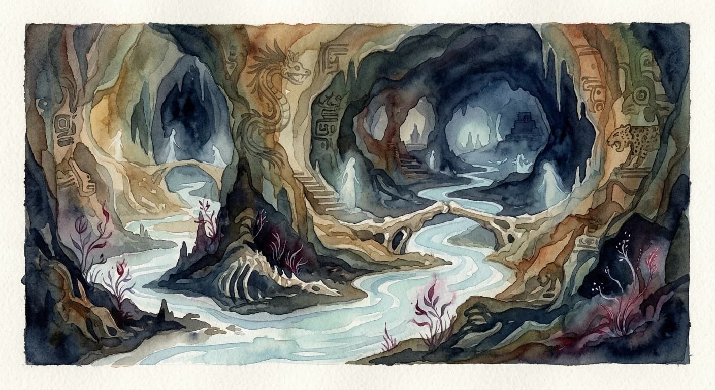 Artistic representation of Xibalba