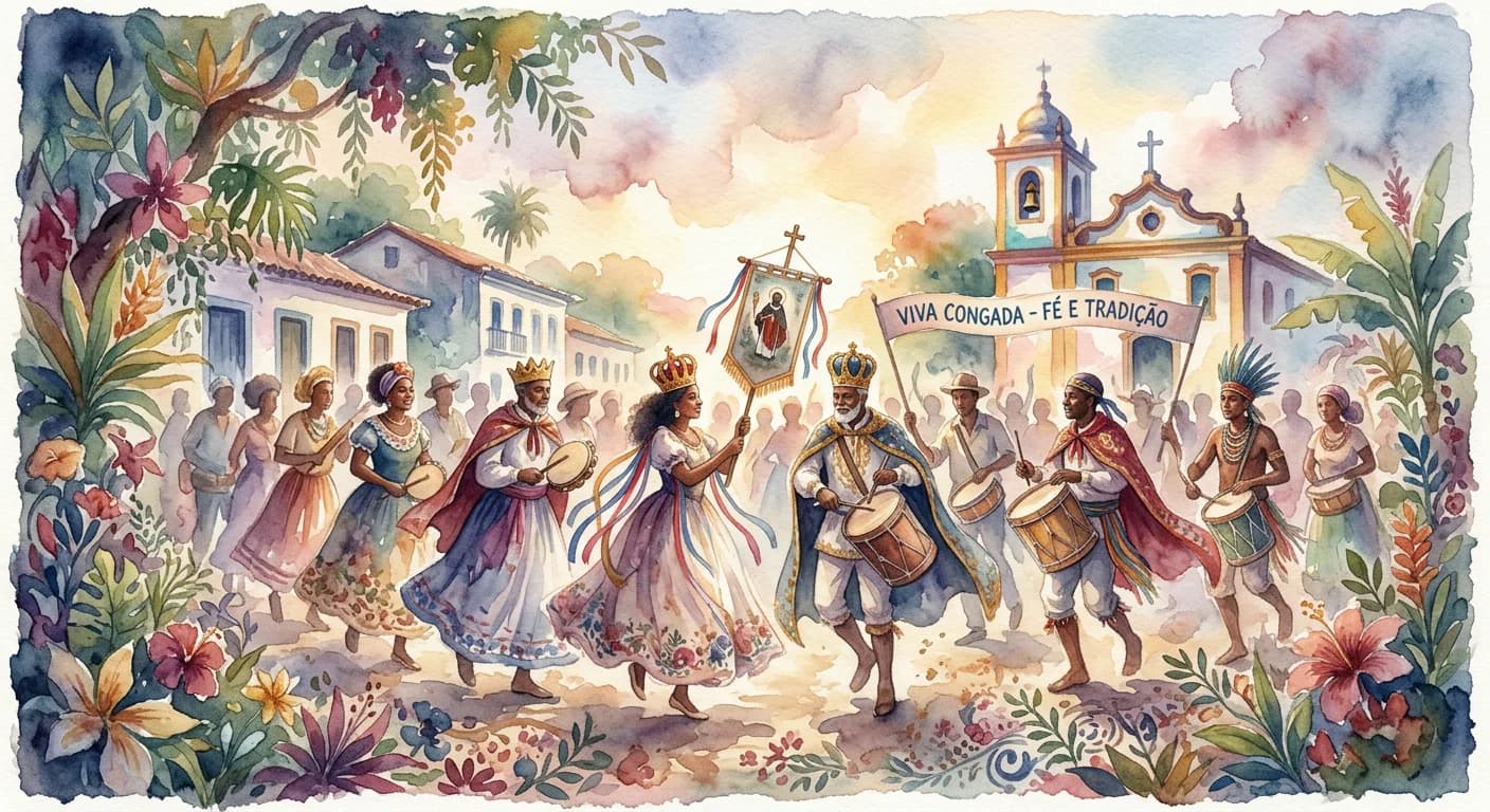 Artistic representation of Congada