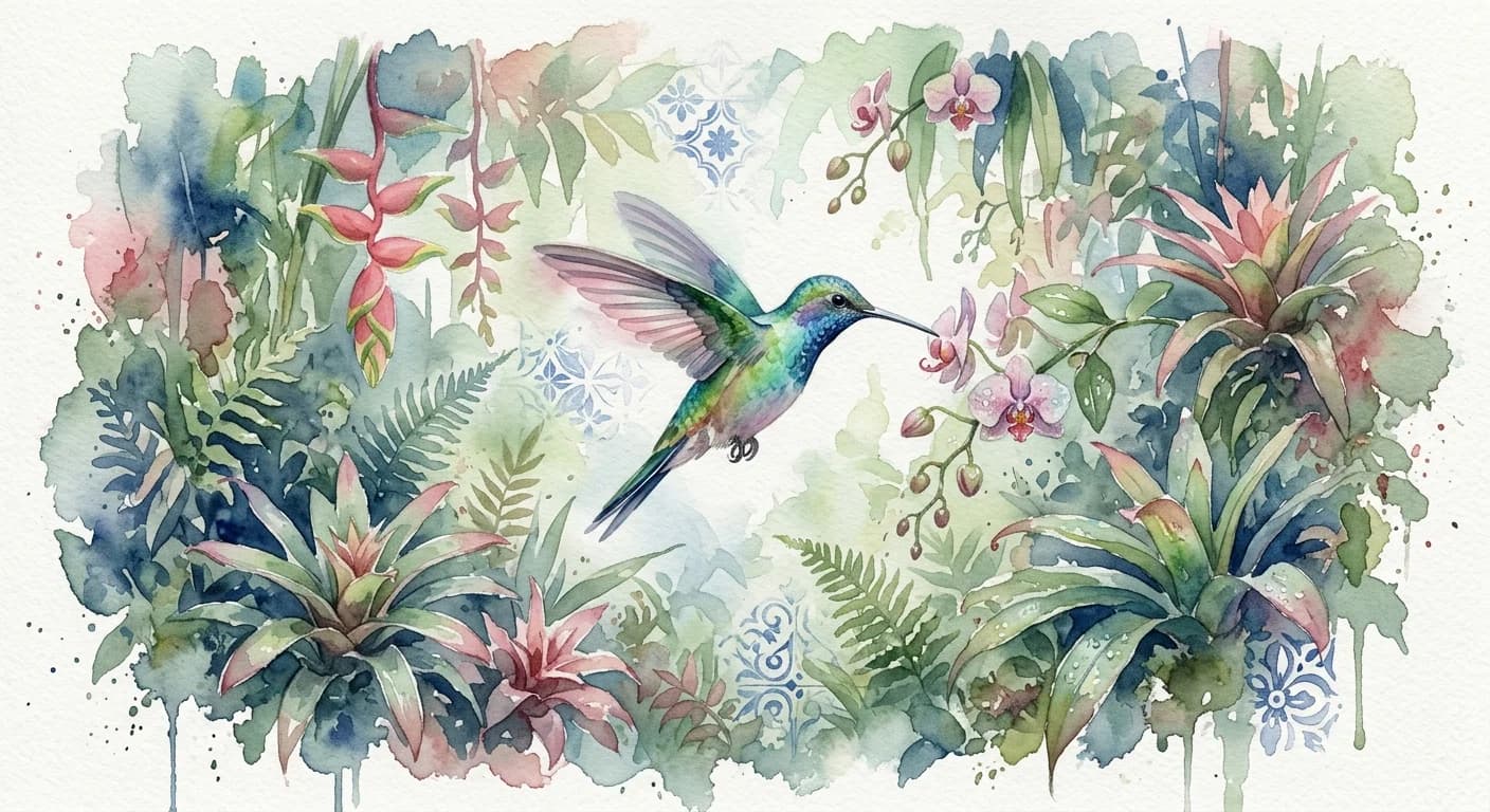 Artistic representation of Beija-flor