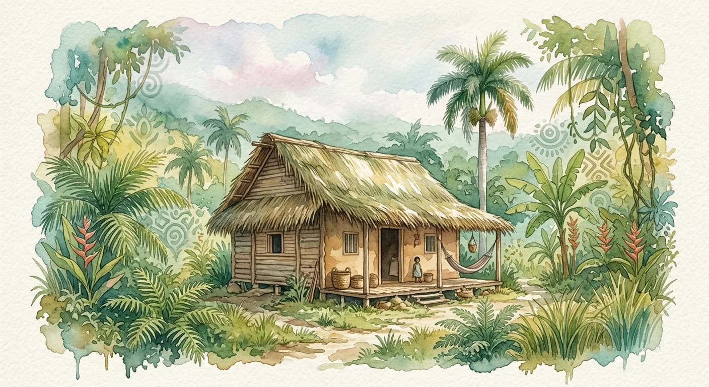 Artistic representation of Bohío