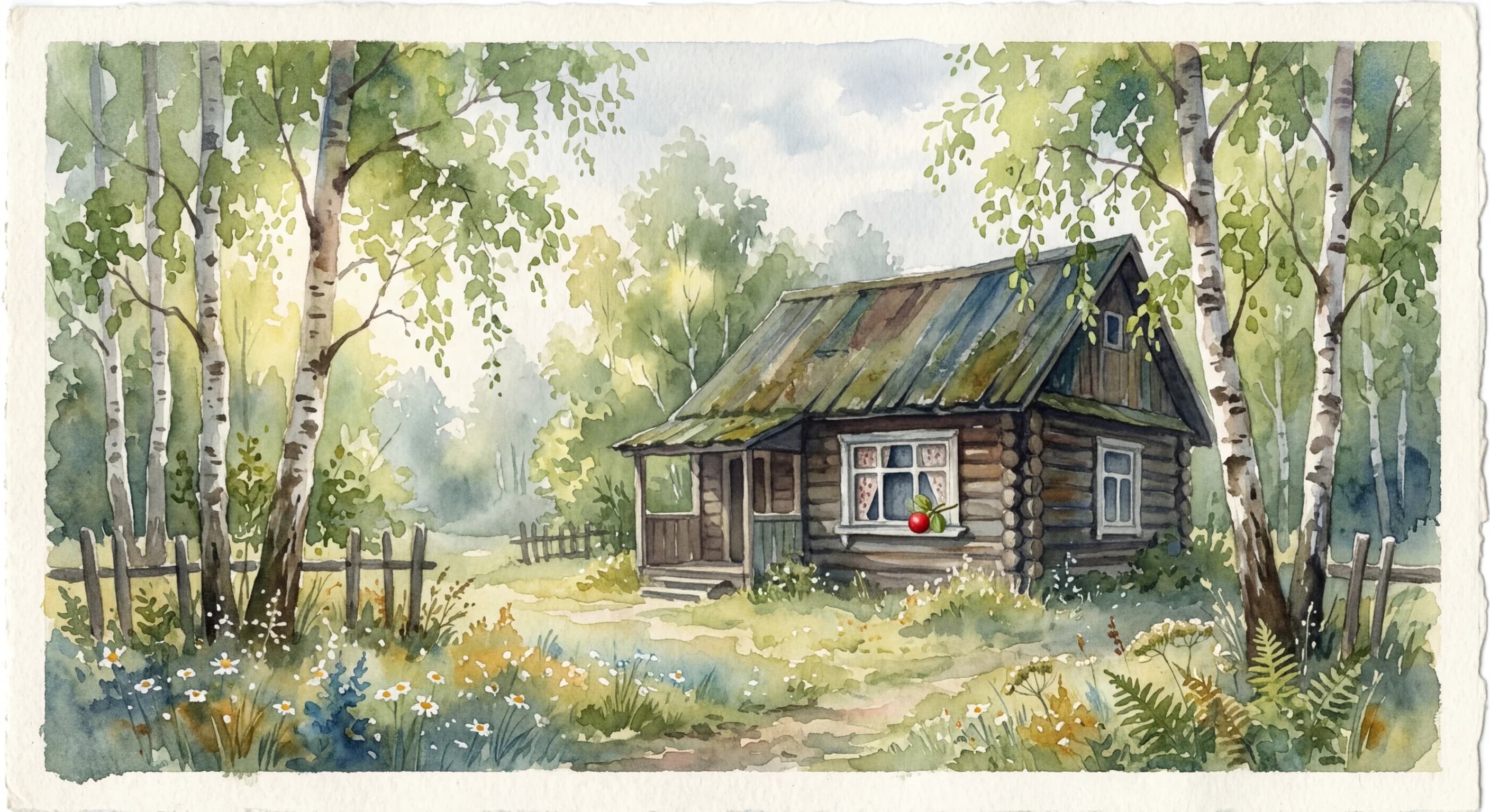 Artistic representation of dacha
