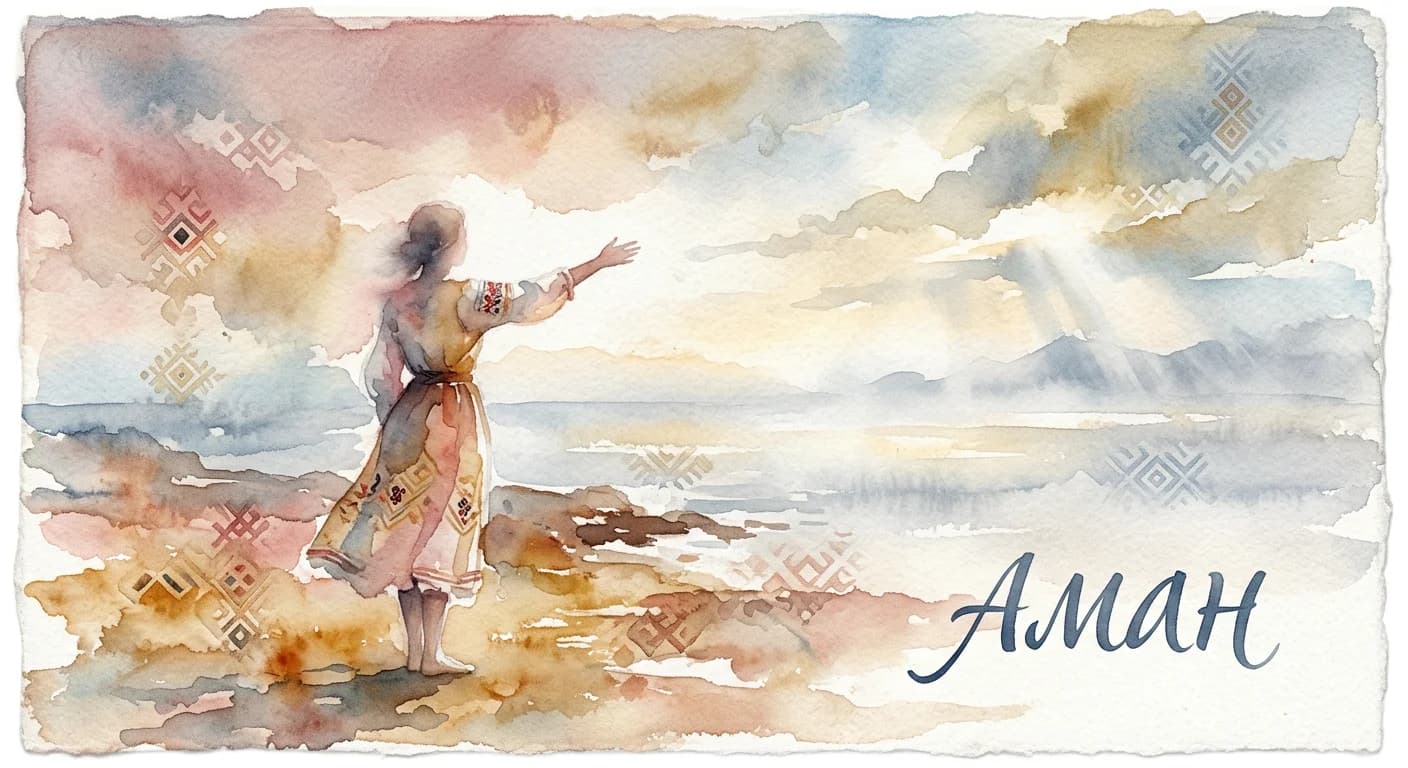 Artistic representation of aman