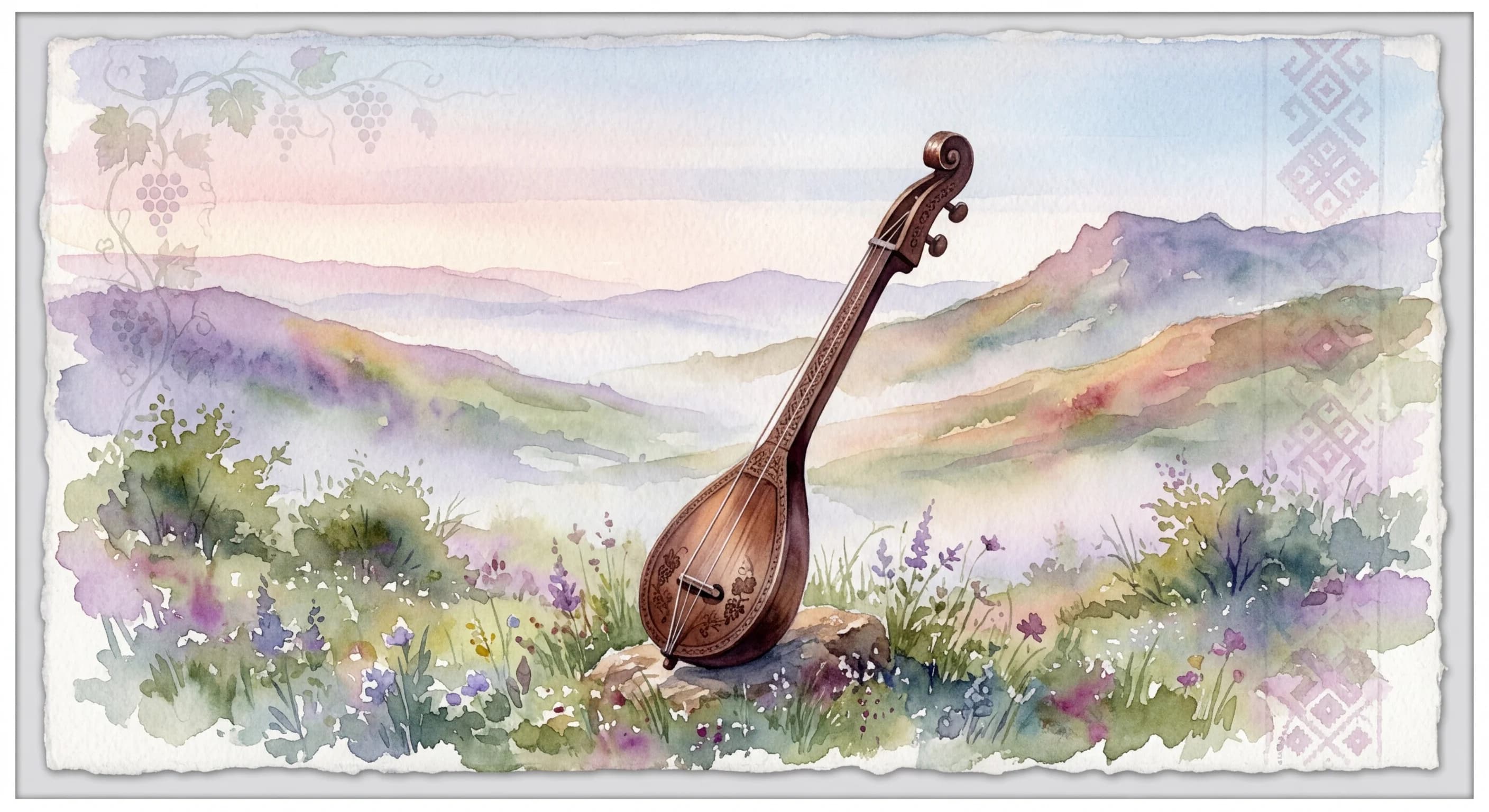 Artistic representation of gusle