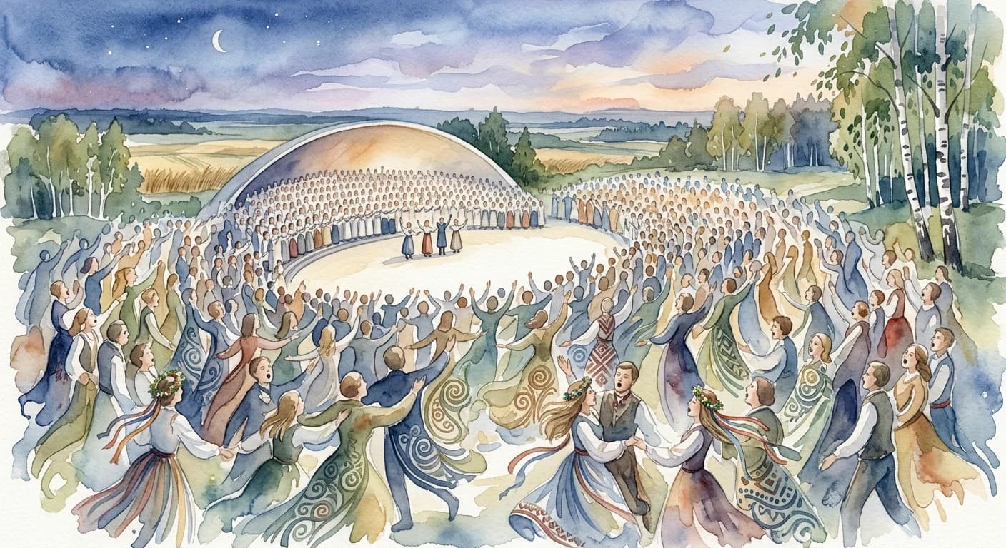 Artistic representation of dziesmusvētki