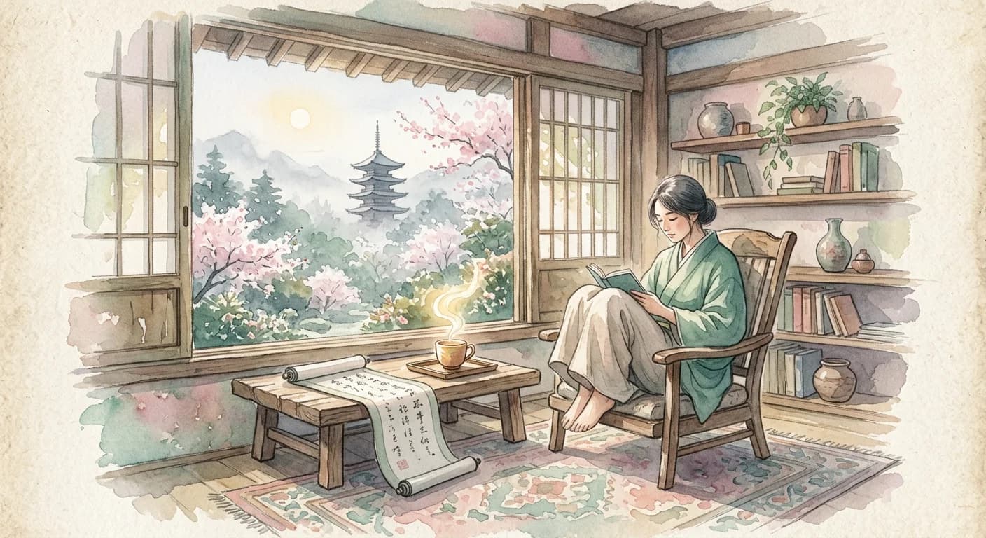 Artistic representation of zhái