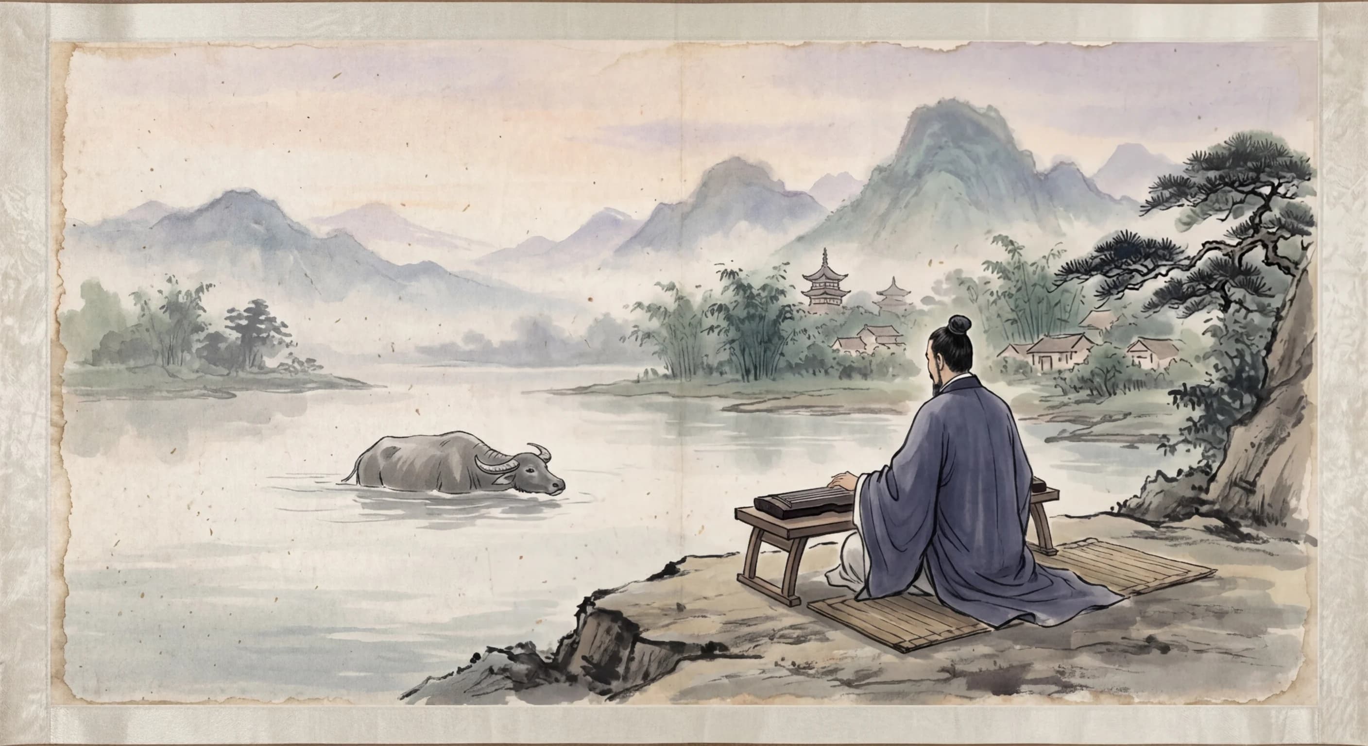 Artistic representation of duìniútánqín