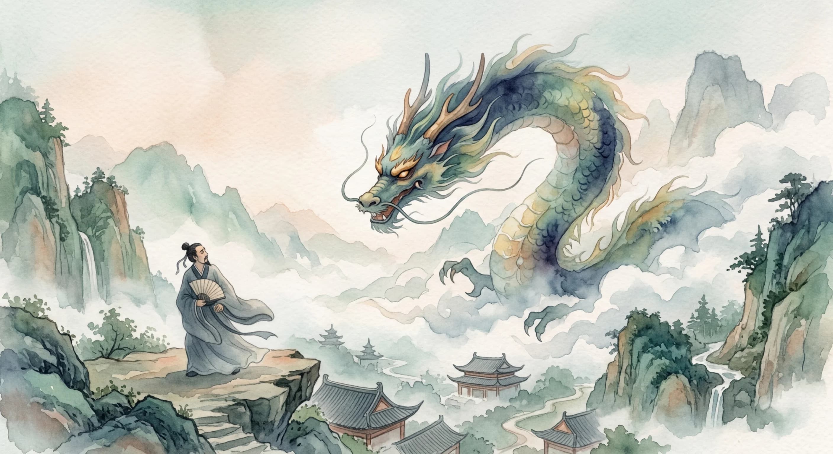 Artistic representation of 叶公好龙