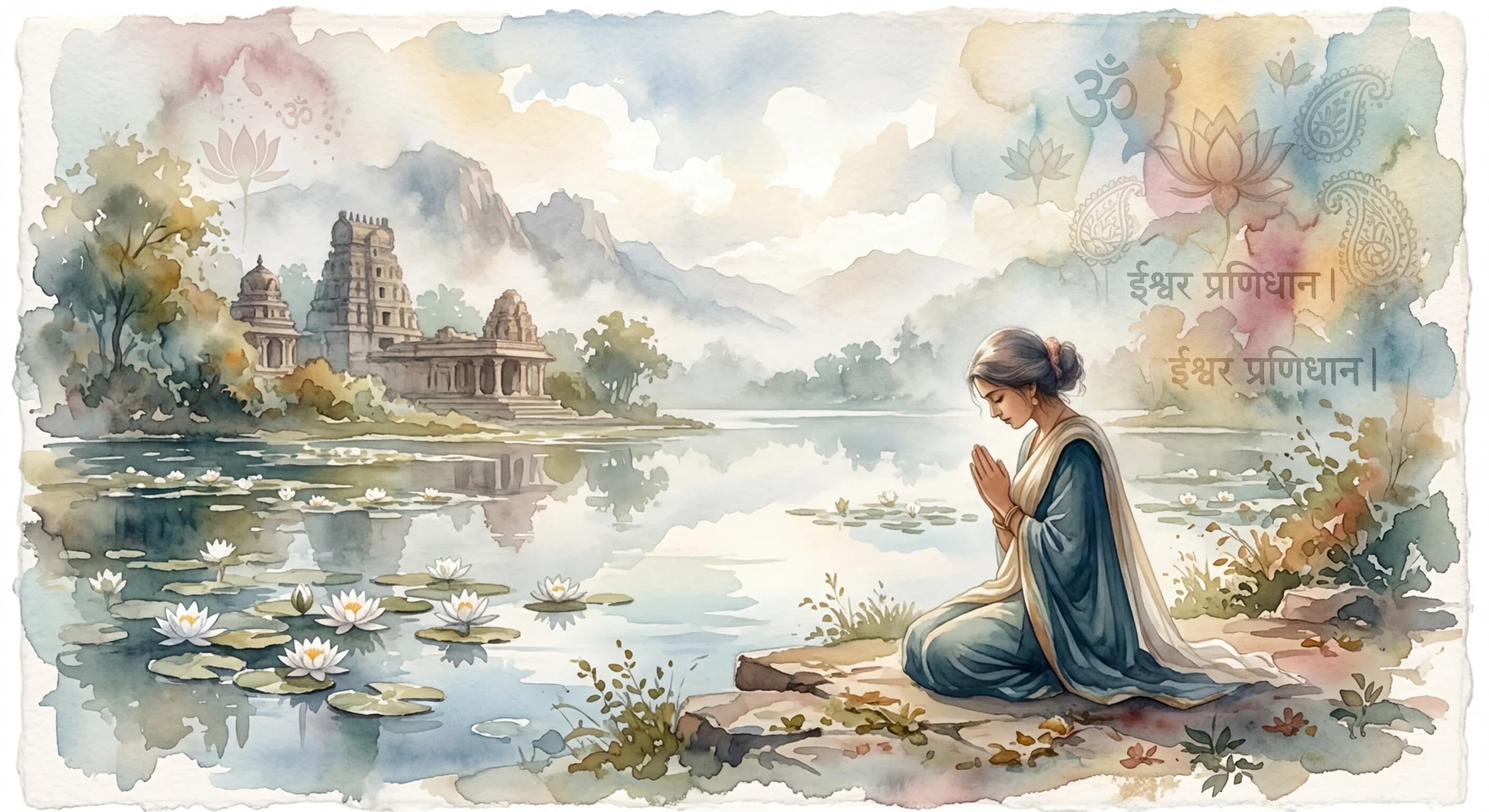 Artistic representation of Ishvara Pranidhana