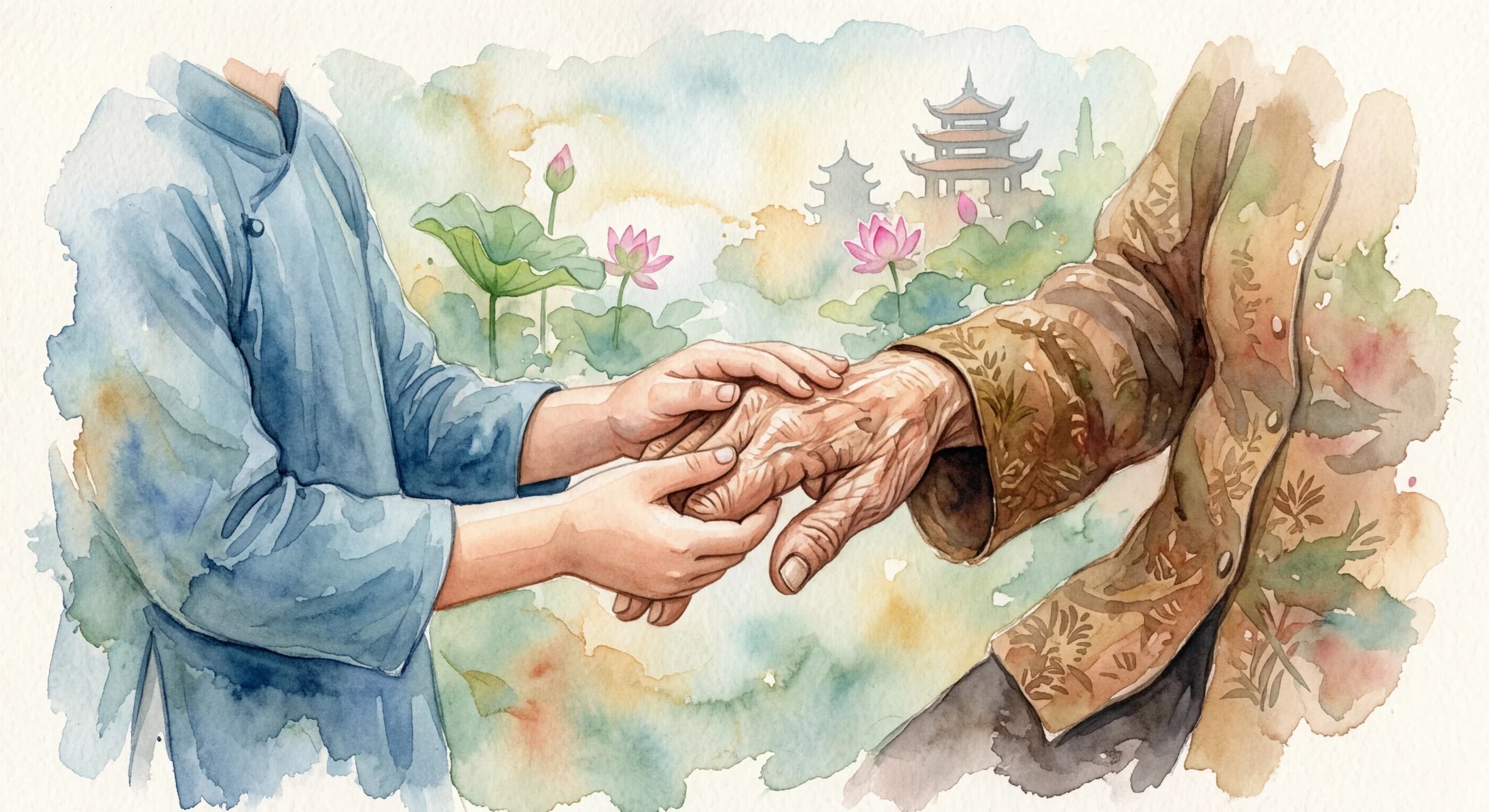 Artistic representation of Hiếu thảo