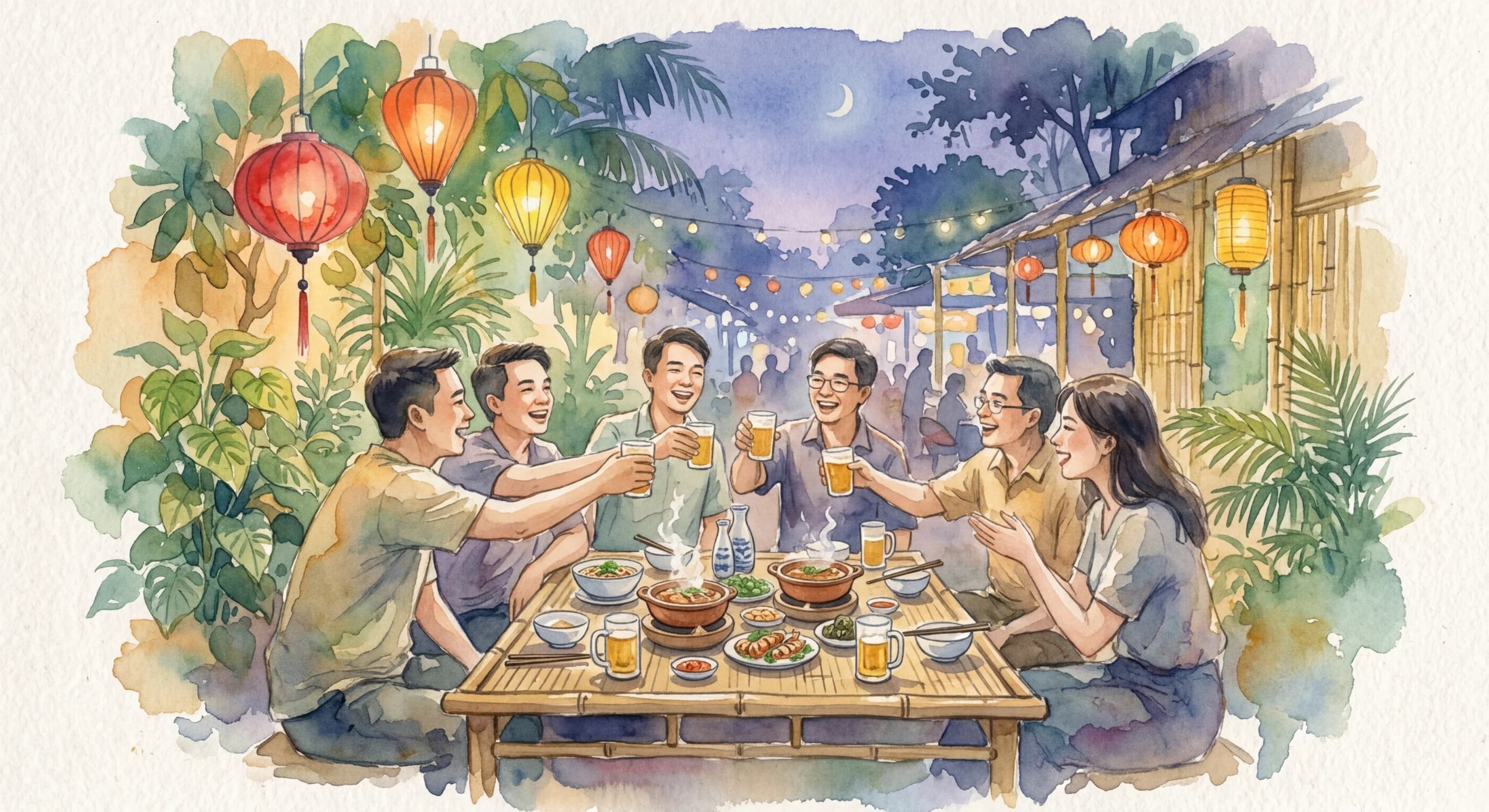 Artistic representation of Nhậu