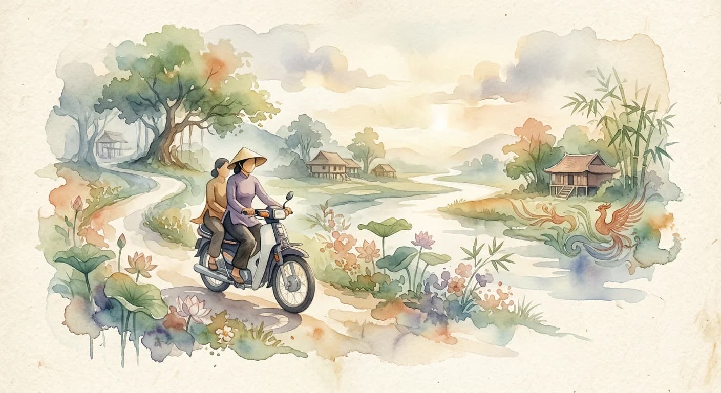 Artistic representation of Xe ôm